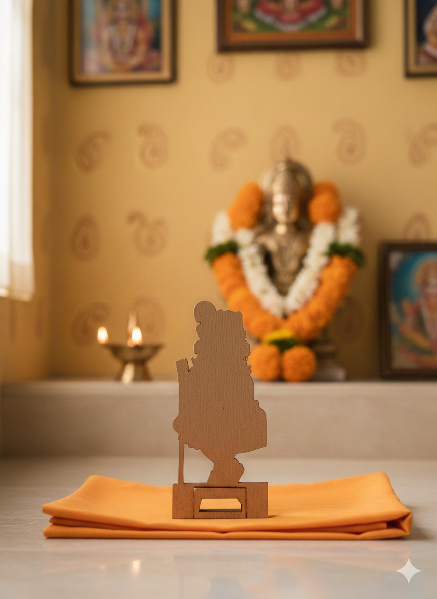 Shri Radharaman Photo Stand Cutout - Wooden