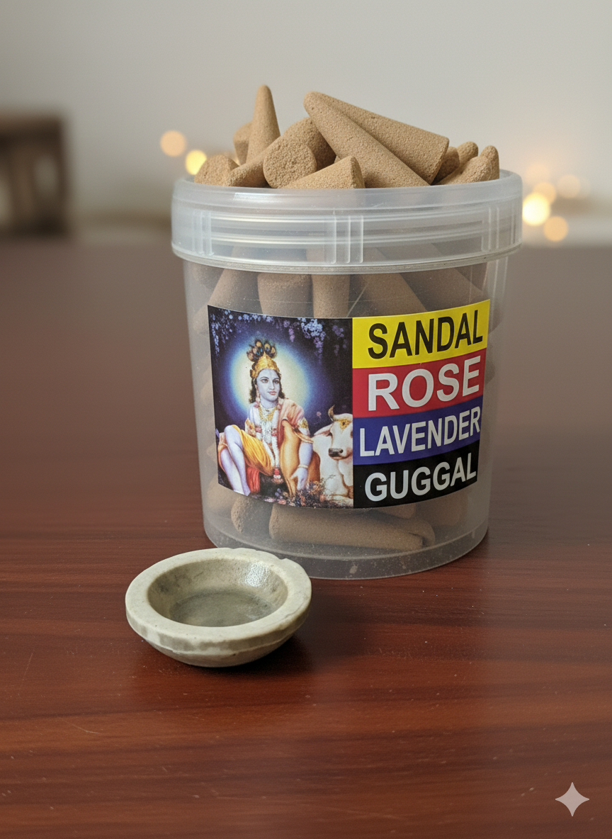 Dhoop Sticks for Pooja Aarti - Sandal, Rose, Lavender, Guggal Mixed