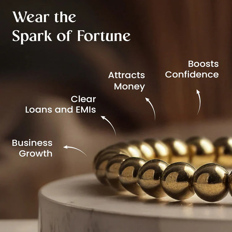 Dhan Yog(Money Magnet) - Golden Pyrite Bracelet – Natural Stone for Wealth & Money Magnet