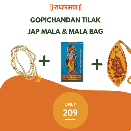 Gopichandan Tilak + Jap Mala + Mala Bag Combo