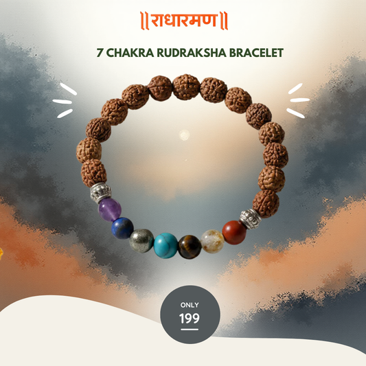 7 Chakra Rudraksha Bracelet – Balance, Healing & Divine Energy