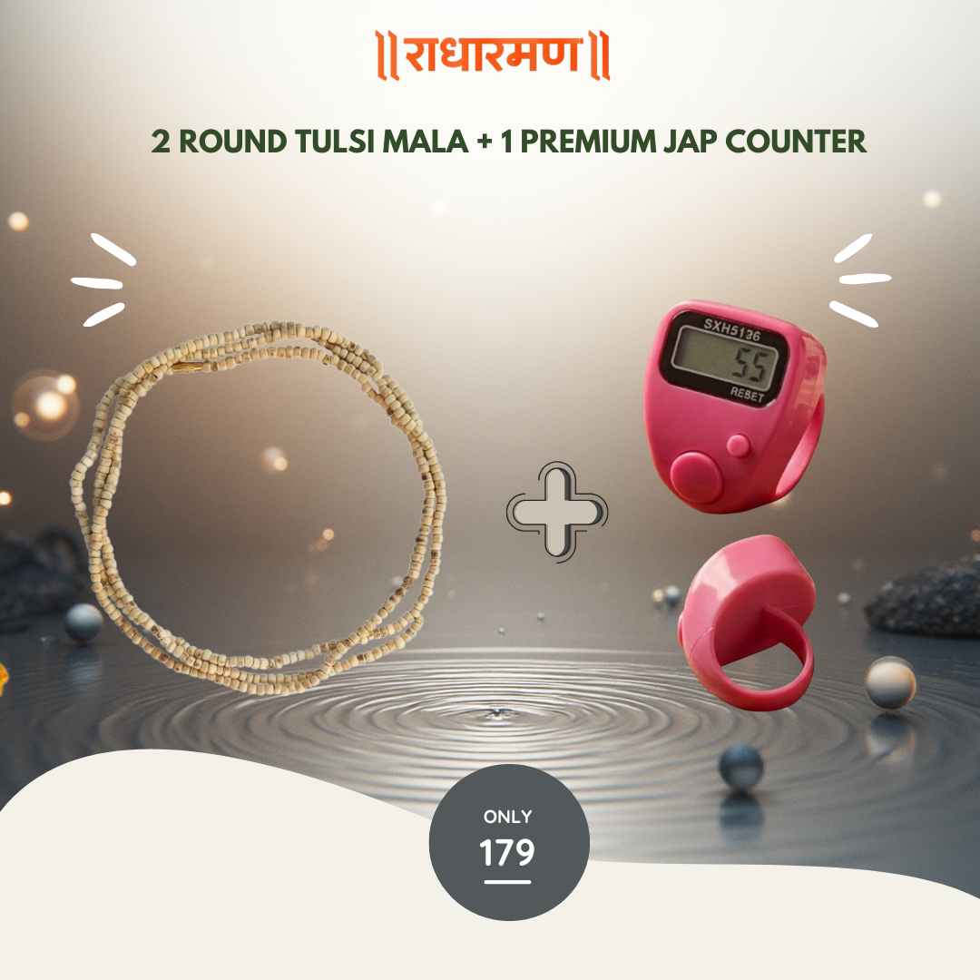 2 Round Tulsi Kanthi Mala + 1 Premium Jap Counter – Divine Combo for Daily Chanting