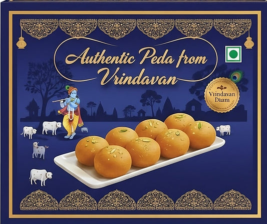 1Kg Authentic Pure Desi Ghee Peda from Vrindavan - Shri Radharaman Shop